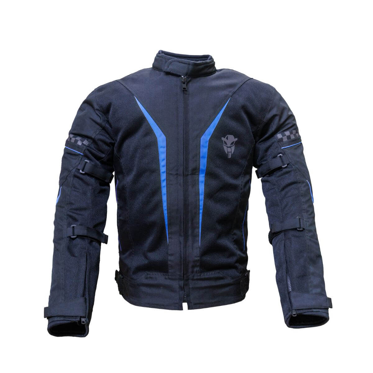 Breezer Mesh Motorcycle Riding Jacket - Black+Blue (Without Armours)