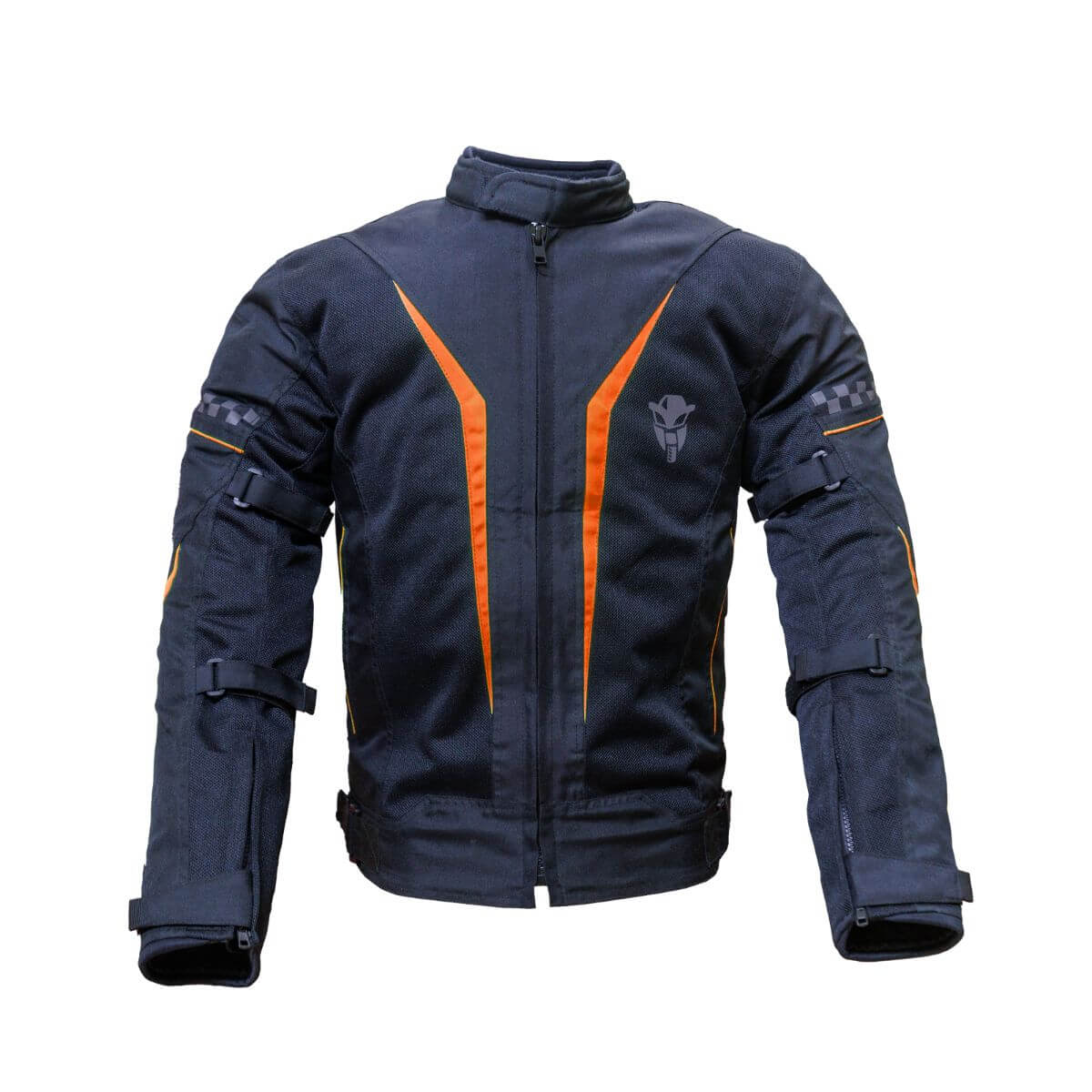 Breezer Mesh Motorcycle Riding Jacket - Black+Orange (Without Armours)