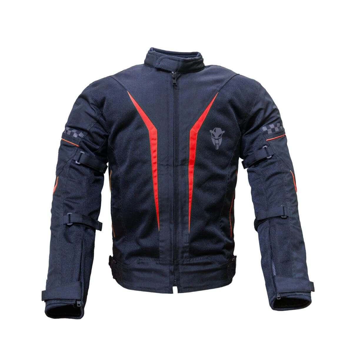 Breezer Mesh Motorcycle Riding Jacket - Black+Red (Without Armours)