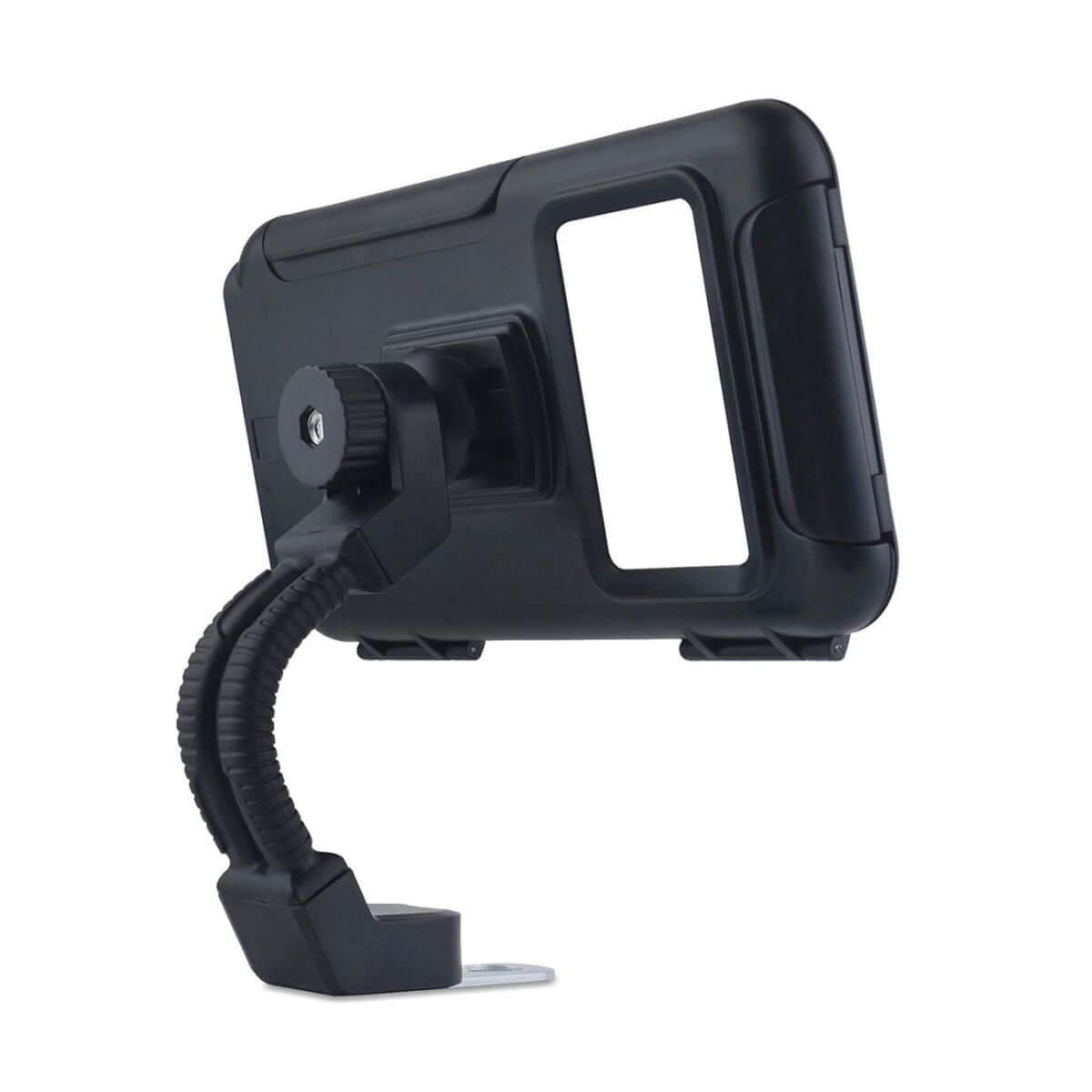 Komodo v2 StormShield Mobile / GPS Holder with Bar + Bolt Mount securely holding a device for outdoor navigation.