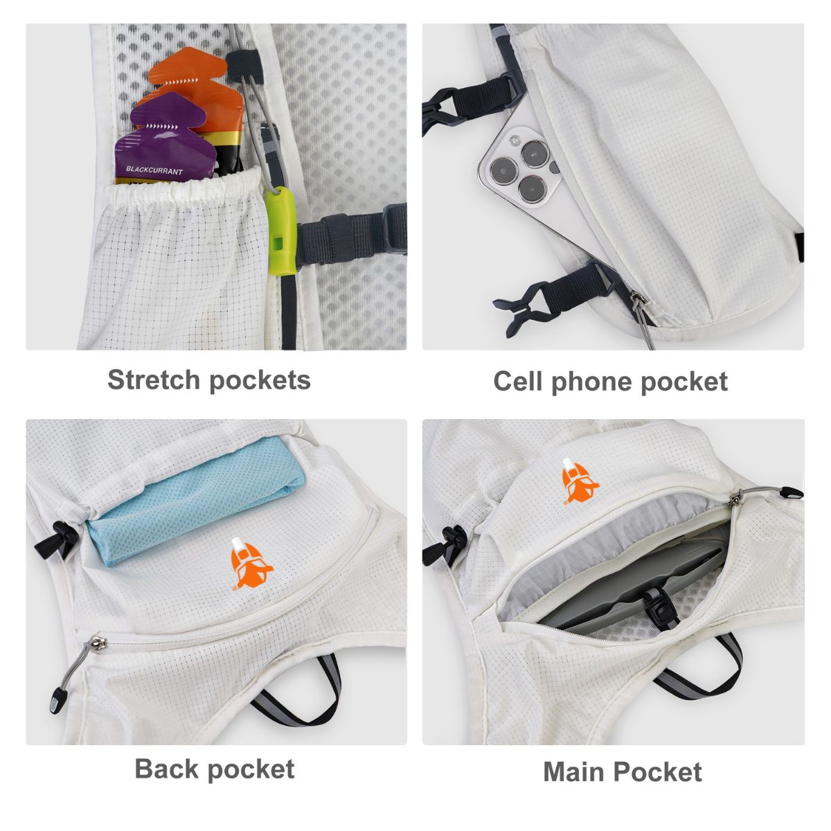 Endurance Hydration Pack – Lightweight Riding, Cycling & Running Vest - White