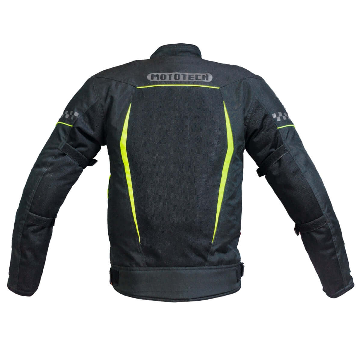Breezer Mesh Motorcycle Riding Jacket - Black+Fluo Green (Without Armours)