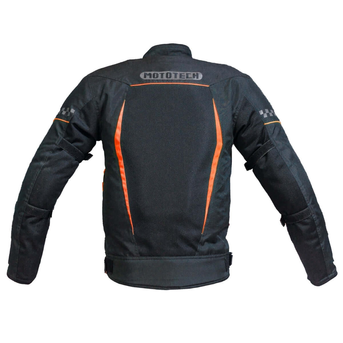 Breezer Mesh Motorcycle Riding Jacket - Black+Orange (Without Armours)