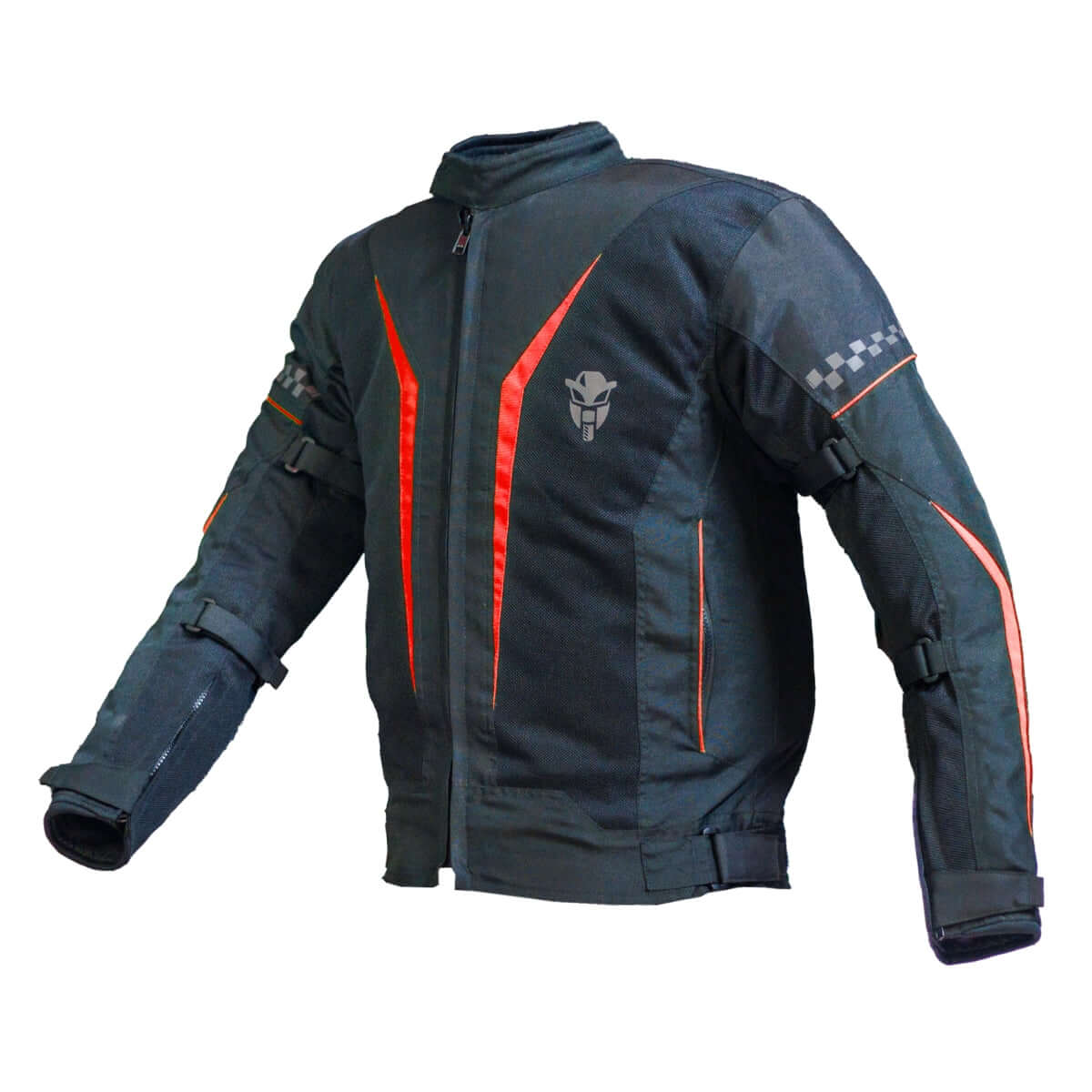 Breezer Mesh Motorcycle Riding Jacket - Black+Red (Without Armours)