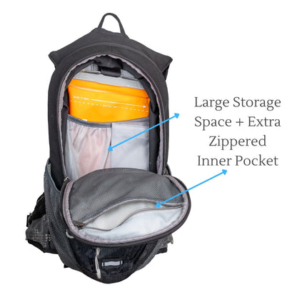Stealth Hydration Backpack with Rain Cover - 8 Litres - Black