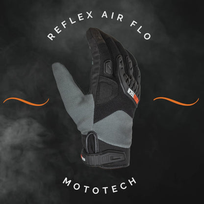 Reflex Air Flo Dual-Sport Motorcycle Riding Gloves - Grey