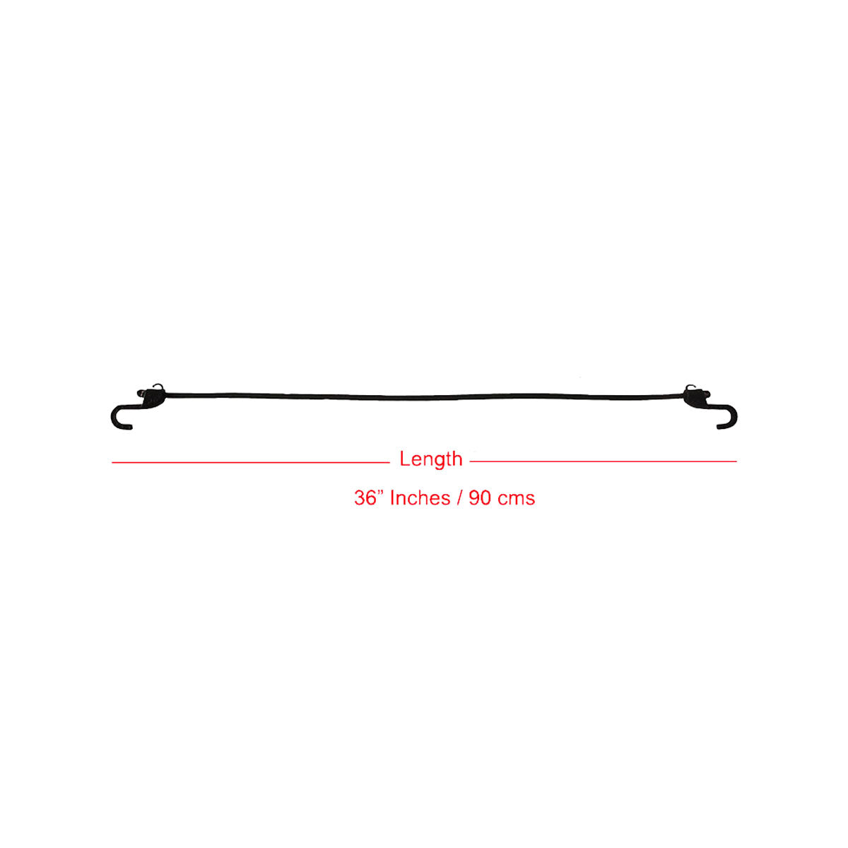 Grappler Bungee Tie-Down - 36 inches - Black - 8mm - Pack of 2 3