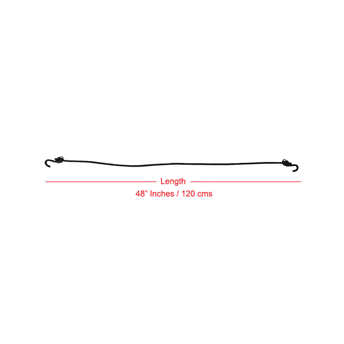 Grappler Bungee Tie-Down - 48 inches - Black - 8mm - Pack of 2 3