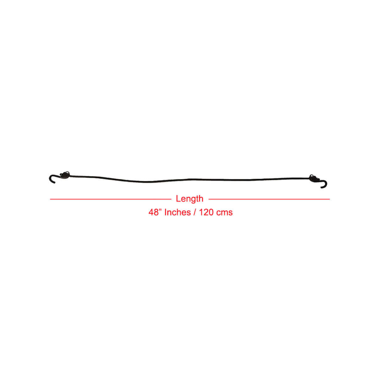 Grappler Bungee Tie-Down - 48 inches - Black - 8mm - Pack of 2 3