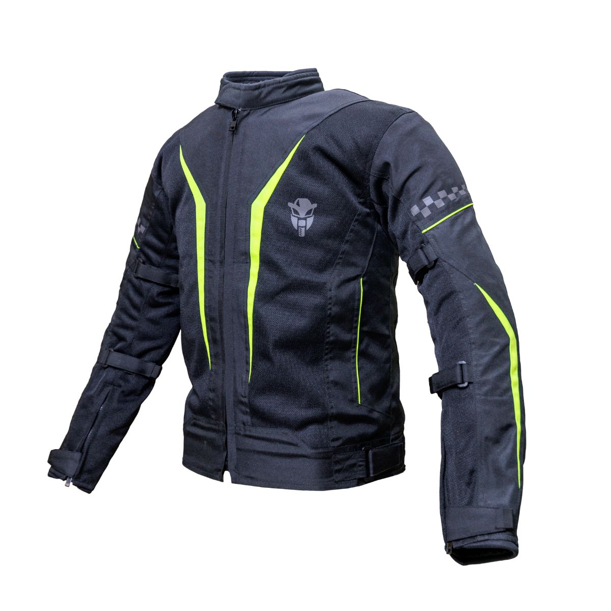 Breezer Mesh Motorcycle Riding Jacket - Black+Fluo Green - Level 2