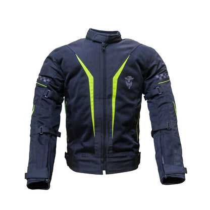 Breezer Mesh Motorcycle Riding Jacket - Black+Fluo Green - Level 2