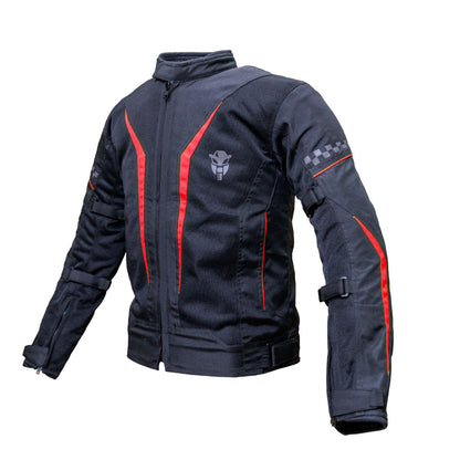 Breezer Mesh Motorcycle Riding Jacket - Black+Red - Level 2