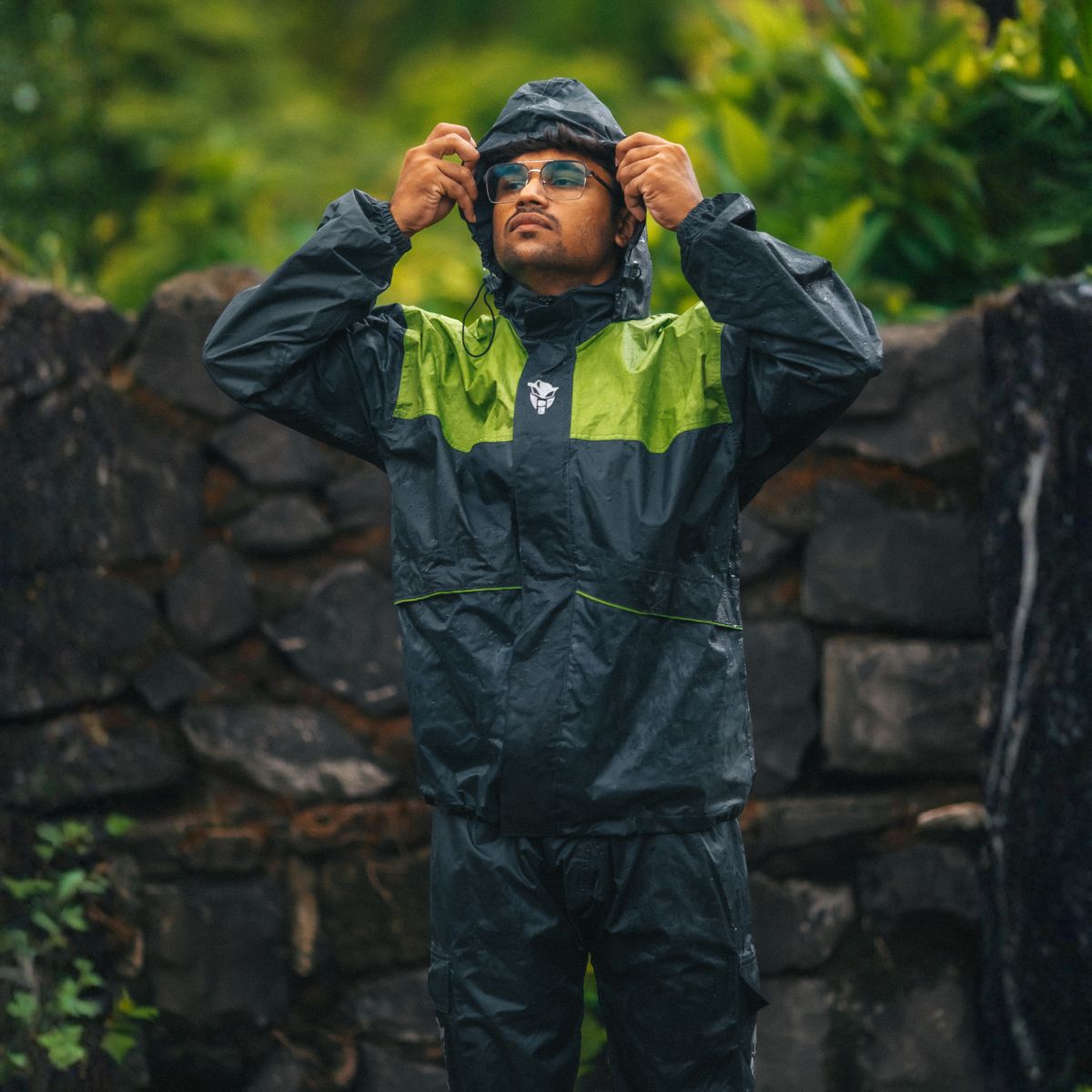 Hurricane Air TourPro Waterproof Rain Overjacket - Grey+Green