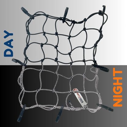 Reflective Flexi Hook Bungee Net - 15"x12" - Black 2