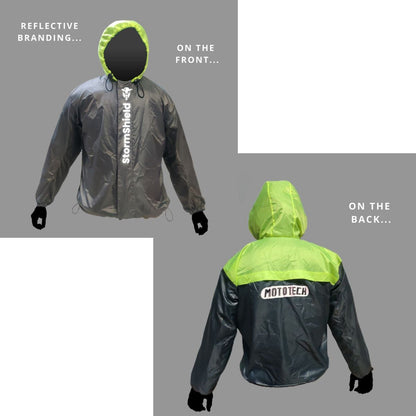 StormShield Air Ultralight Waterproof Rain Overjacket - Grey+Green 3