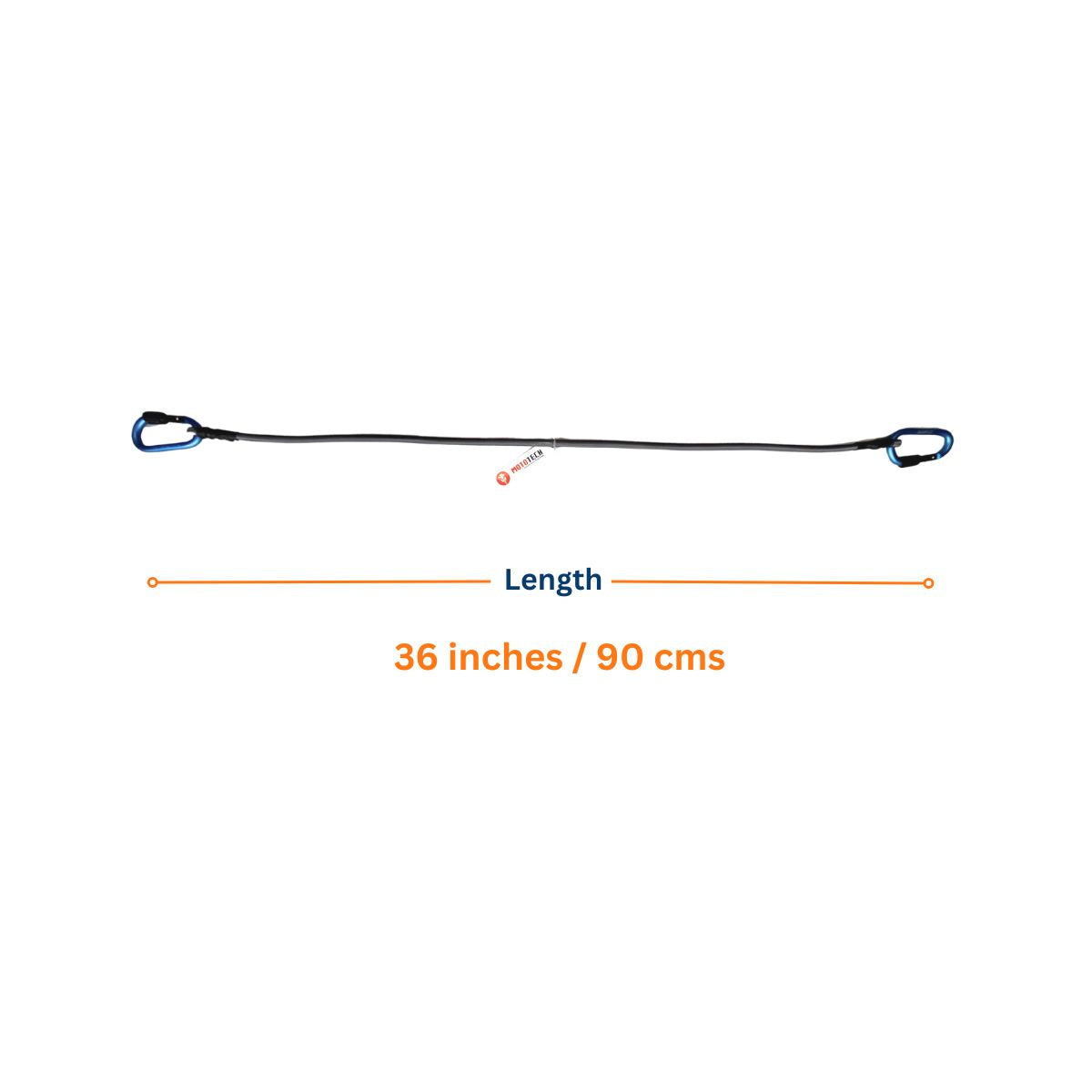 QuickClip Bungee Tie-Down with Carabiner - 36" / 90cms - Grey